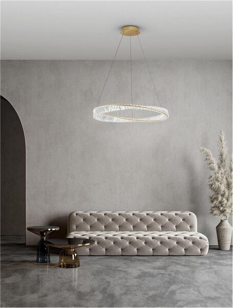Nova Luce Závěsné designové svítidlo Aurelia 1, zlaté, ø 80cm, twist