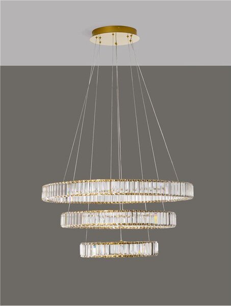 Nova Luce Závěsné designové svítidlo Aurelia 3, ø 80cm, zlaté
