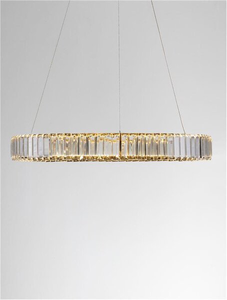 Nova Luce Závěsné designové svítidlo Aurelia 1, zlaté, ø 60cm