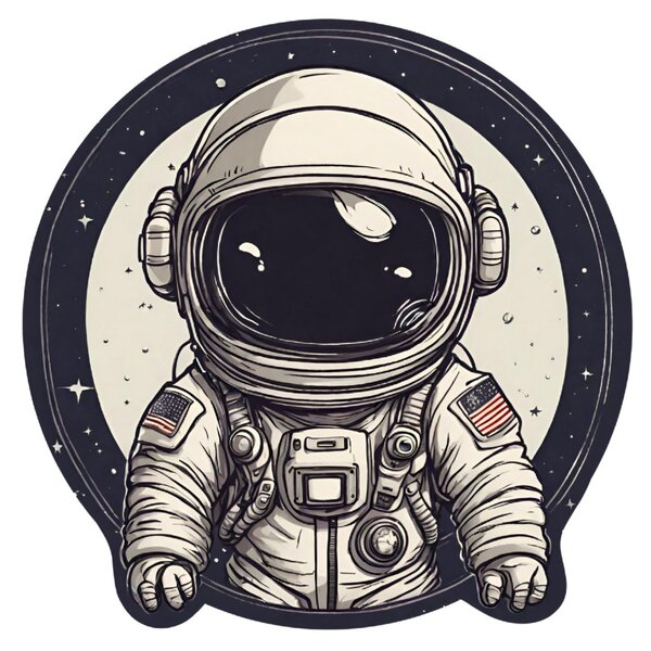PIPPER. Kruhová samolepka na zeď "Astronaut" Velikost: 100cm