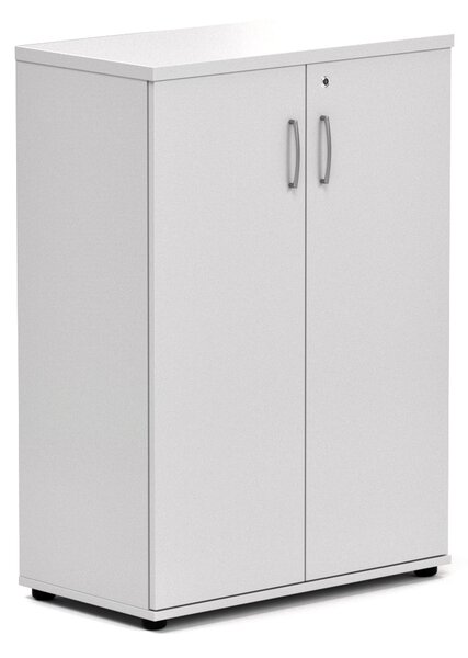 NABYTEK-DESIGNOVY.CZ - Kancelářská skříň KOMFORT, 80×38,5×113 cm, dveře 3/3, ořech/šedá – S383 19