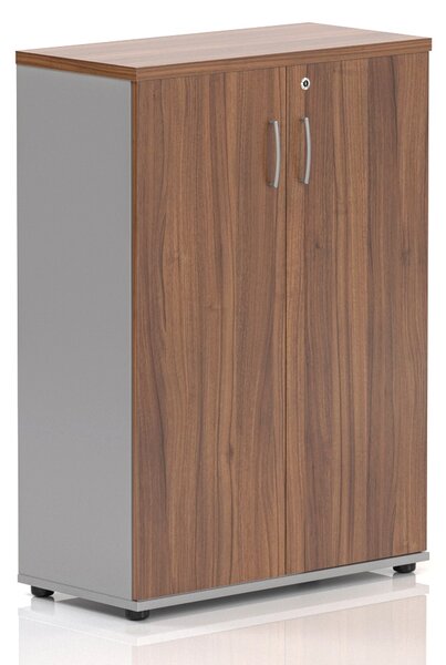 NABYTEK-DESIGNOVY.CZ - Kancelářská skříň KOMFORT, 80×38,5×113 cm, dveře 3/3, ořech/šedá – S383 19