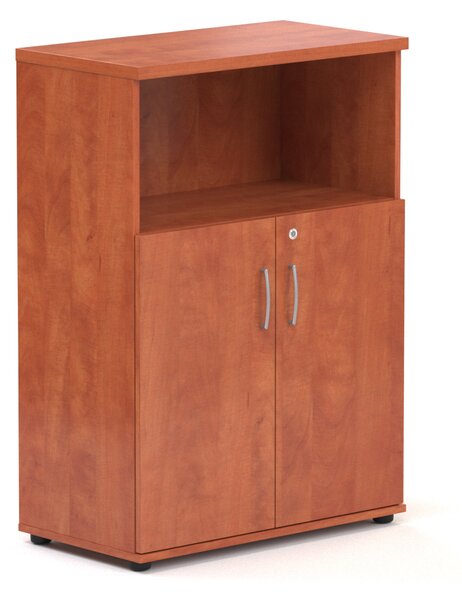 NABYTEK-DESIGNOVY.CZ - Kancelářská skříň KOMFORT, 80×38,5×113 cm, dveře 2/3, ořech/šedá – S382 19