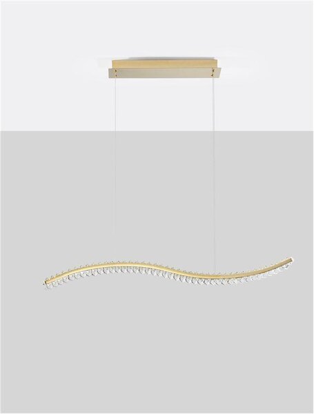 Nova Luce Závěsné designové svítidlo Aurelia, zlaté, d. 100cm