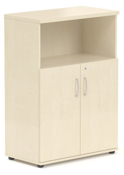 NABYTEK-DESIGNOVY.CZ - Kancelářská skříň KOMFORT, 80×38,5×113 cm, dveře 2/3, ořech/šedá – S382 19