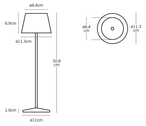 VK Light Opos LED stolní přenosné svítidlo IP65 kulaté Modrá