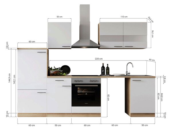 KUCHYŇSKÝ BLOK 280 cm Respekta - Online Only kuchyňské linky, Online Only