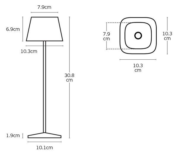 VK Light Opos LED stolní přenosné svítidlo IP65 hranaté Terakotová