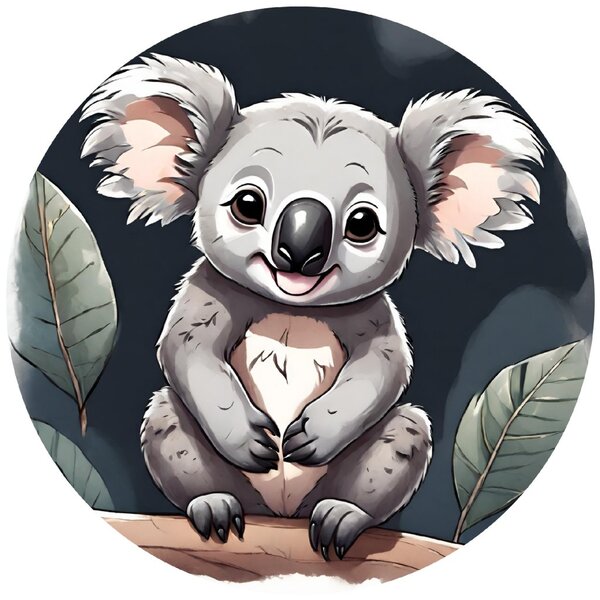 PIPPER. Kruhová samolepka na zeď "Koala" Velikost: 100cm
