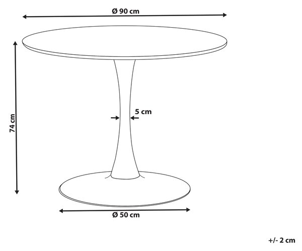 Jídelní stůl BOCA Černý mramor 90 cm 90 cm