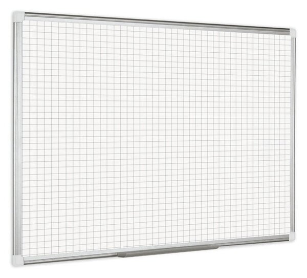 Bílá popisovací tabule s potiskem, čtverce/rastr, nemagnetická, 1800 x 1200 mm