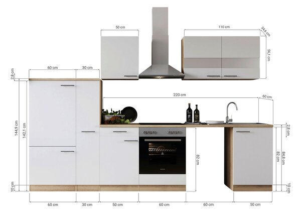 KUCHYŇSKÝ BLOK 310 cm Respekta - Online Only kuchyňské linky, Online Only