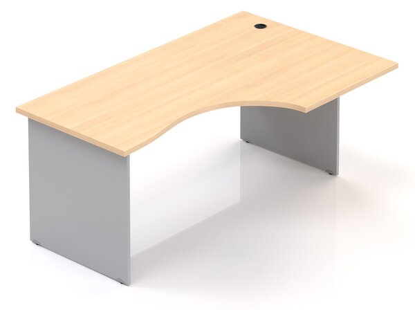 NABYTEK-DESIGNOVY.CZ - BKA20 03 - Kancelářský rohový stůl pravý KOMFORT, dřevěná podnož, 160x70/100x76 cm, calvados