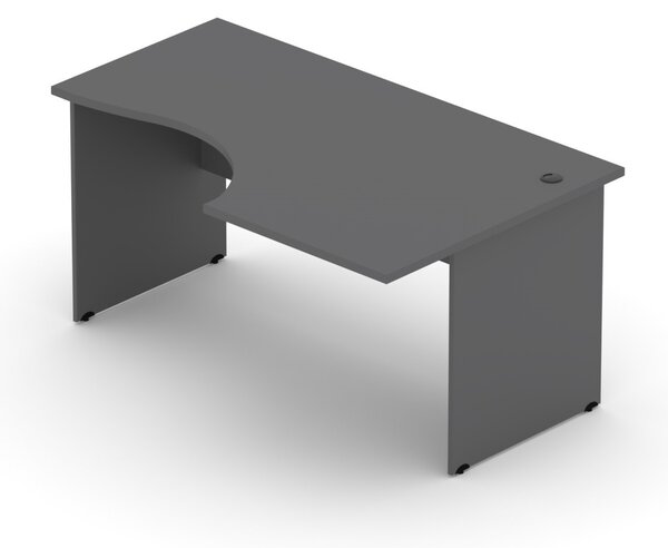 NABYTEK-DESIGNOVY.CZ - BKA20 03 - Kancelářský rohový stůl pravý KOMFORT, dřevěná podnož, 160x70/100x76 cm, calvados