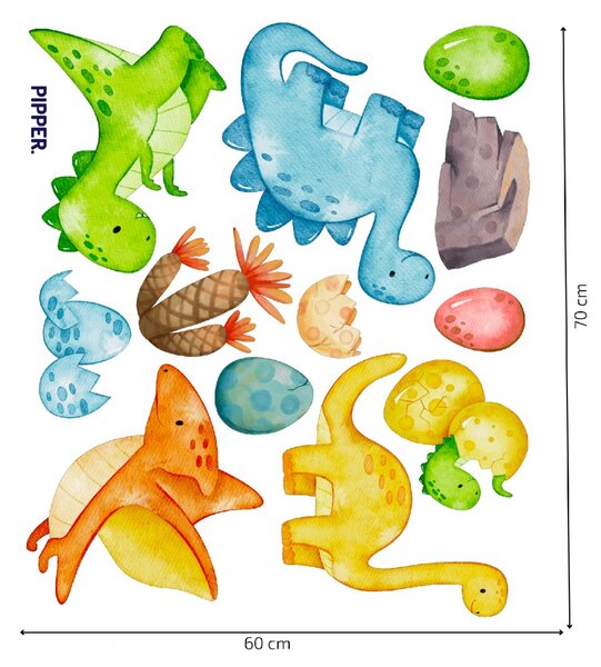PIPPER. Samolepka na zeď "Dinosauři" Materiál: Bílý vinyl