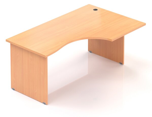 NABYTEK-DESIGNOVY.CZ - BKA20 03 - Kancelářský rohový stůl pravý KOMFORT, dřevěná podnož, 160x70/100x76 cm, calvados