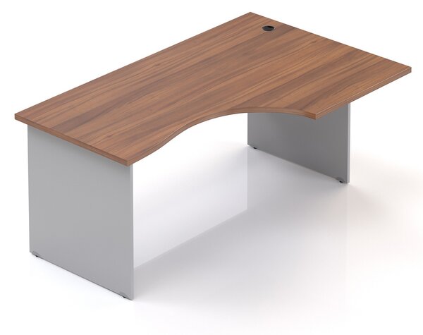 NABYTEK-DESIGNOVY.CZ - BKA20 03 - Kancelářský rohový stůl pravý KOMFORT, dřevěná podnož, 160x70/100x76 cm, calvados