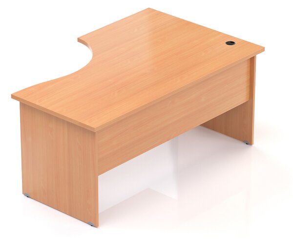NABYTEK-DESIGNOVY.CZ - Kancelářský stůl rohový levý KOMFORT, kovová podnož, 160×70/100×76 cm, javor – BPR21 12