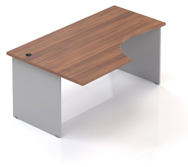 NABYTEK-DESIGNOVY.CZ - BKA21 12 - Kancelářský rohový stůl levý KOMFORT, dřevěná podnož, 160x70/100x76 cm, javor