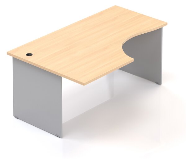 NABYTEK-DESIGNOVY.CZ - BKA21 12 - Kancelářský rohový stůl levý KOMFORT, dřevěná podnož, 160x70/100x76 cm, javor