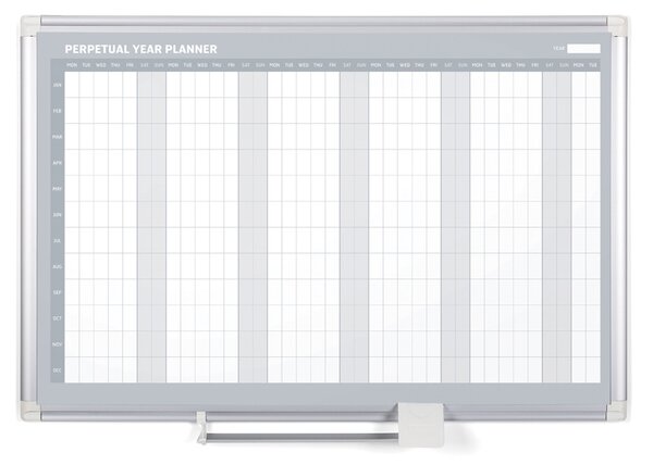 Roční plánovací tabule na zeď LUX, magnetická, dny, 900 x 600 mm