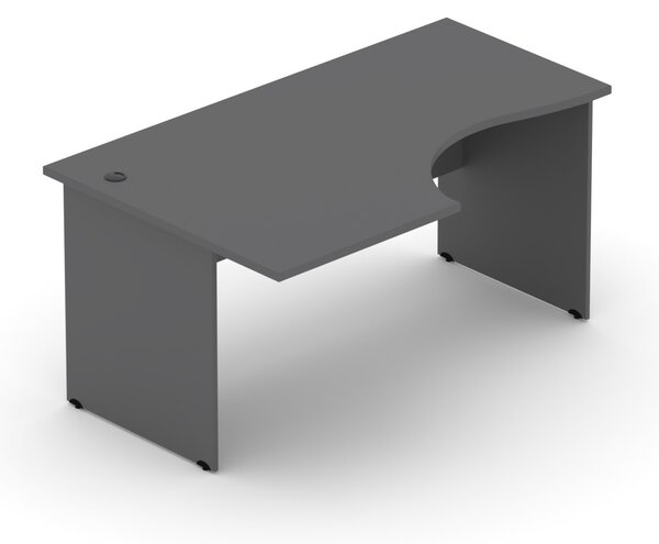 NABYTEK-DESIGNOVY.CZ - BKA21 03 - Kancelářský rohový stůl levý KOMFORT, dřevěná podnož, 160x70/100x76 cm, calvados