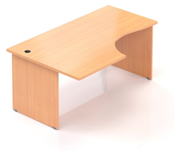 NABYTEK-DESIGNOVY.CZ - Kancelářský stůl rohový levý KOMFORT, kovová podnož, 160×70/100×76 cm, javor – BPR21 12