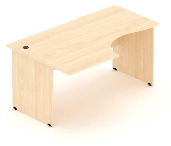 NABYTEK-DESIGNOVY.CZ - BKA21 12 - Kancelářský rohový stůl levý KOMFORT, dřevěná podnož, 160x70/100x76 cm, javor