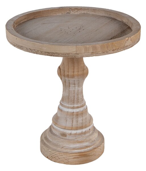 Světle hnědý dřevěný dekorativní stolík Gemma - Ø 27*25 cm - Clayre & Eef
