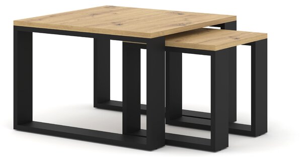 BIM Sada konferenčních stolků Nuka M, dub artisan/černý