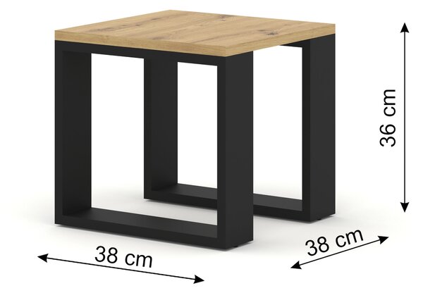 BIM Sada konferenčních stolků Nuka M, dub artisan/černý