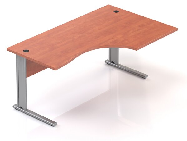 NABYTEK-DESIGNOVY.CZ - Kancelářský stůl rohový pravý KOMFORT, kovová podnož, 160×70/100×76 cm, calvados – BPR20 03