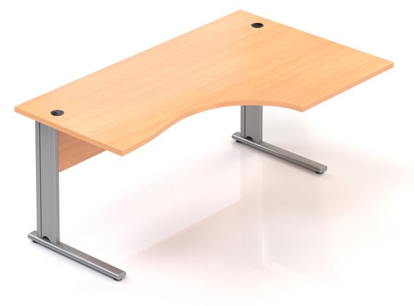 NABYTEK-DESIGNOVY.CZ - Kancelářský stůl rohový pravý KOMFORT, kovová podnož, 160×70/100×76 cm, calvados – BPR20 03