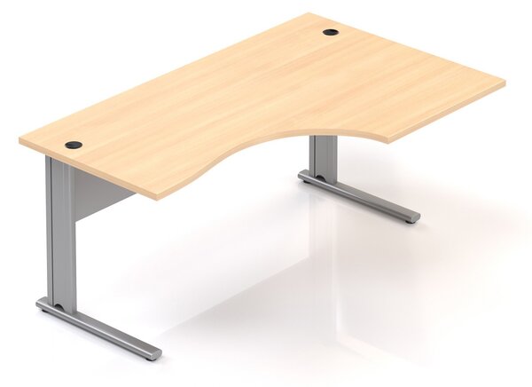 NABYTEK-DESIGNOVY.CZ - Kancelářský stůl rohový pravý KOMFORT, kovová podnož, 160×70/100×76 cm, calvados – BPR20 03