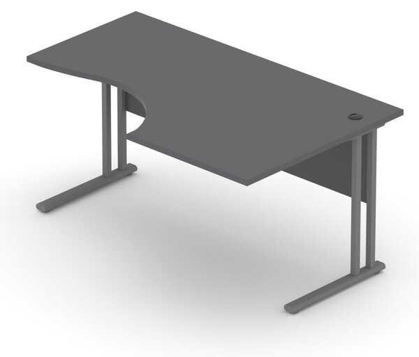 NABYTEK-DESIGNOVY.CZ - Kancelářský stůl rohový pravý KOMFORT, kovová podnož, 160×70/100×76 cm, calvados – BPR20 03