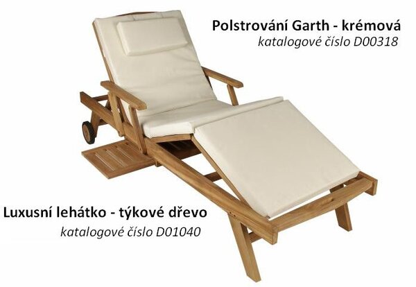 Polstrování na lehátko Garth, krémová