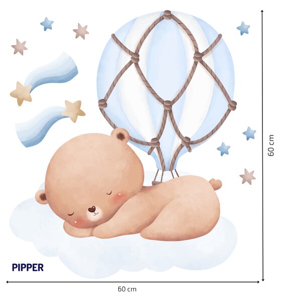 PIPPER. Samolepka na zeď "Spící medvídek"