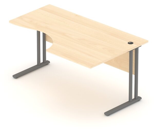 NABYTEK-DESIGNOVY.CZ - Kancelářský stůl rohový pravý KOMFORT, kovová podnož, 160×70/100×76 cm, calvados – BPR20 03