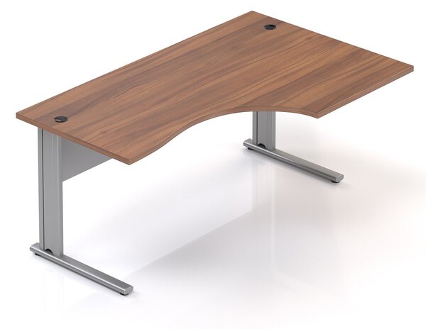 NABYTEK-DESIGNOVY.CZ - Kancelářský stůl rohový pravý KOMFORT, kovová podnož, 160×70/100×76 cm, calvados – BPR20 03