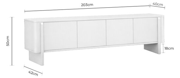 -25 % Dny MOMENTI– Somcasa TV stolek Sydney 203 x 42 cm s dubovým dekorem
