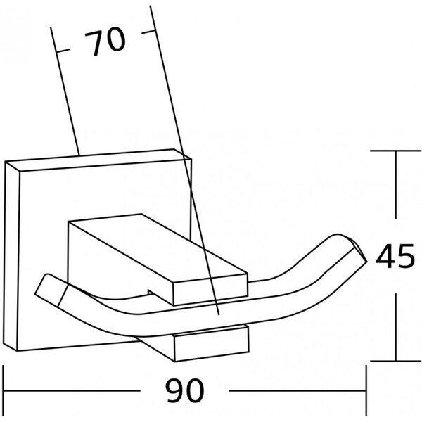 Mexen příslušenství, VANY držák na ručníky, 2-háček, zlatá, 7020935-50