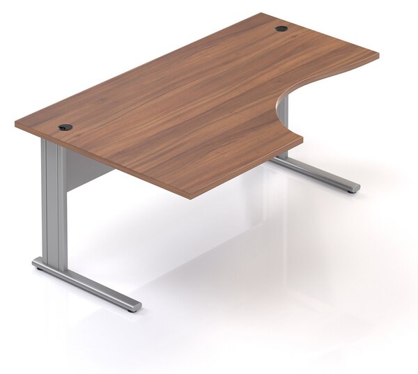 NABYTEK-DESIGNOVY.CZ - Kancelářský stůl rohový levý KOMFORT, kovová podnož, 160×70/100×76 cm, buk – BPR21 11