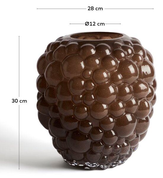 Kave Home Hnědá skleněná váza Mure 30 cm