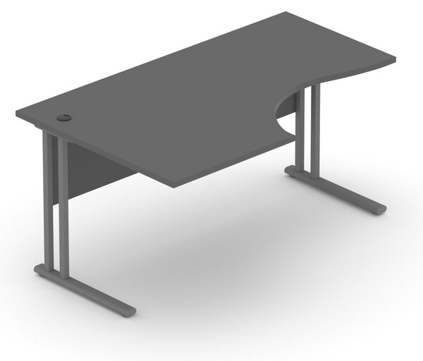 NABYTEK-DESIGNOVY.CZ - Kancelářský stůl rohový levý KOMFORT, kovová podnož, 160×70/100×76 cm, buk – BPR21 11