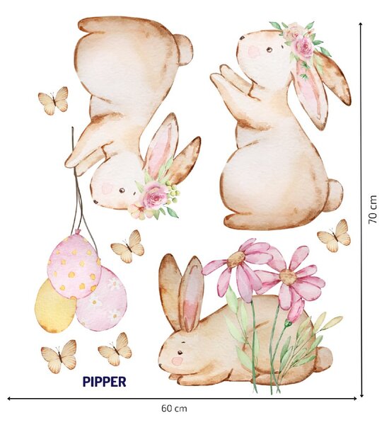 PIPPER. Samolepka na zeď "Zajíci 2"