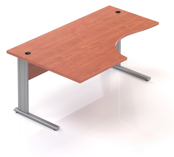 NABYTEK-DESIGNOVY.CZ - Kancelářský stůl rohový levý KOMFORT, kovová podnož, 160×70/100×76 cm, buk – BPR21 11
