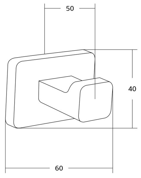 Mexen Asis háček na ručník, černý - 7017635-70