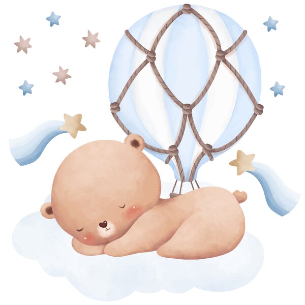PIPPER. Samolepka na zeď "Spící medvídek"