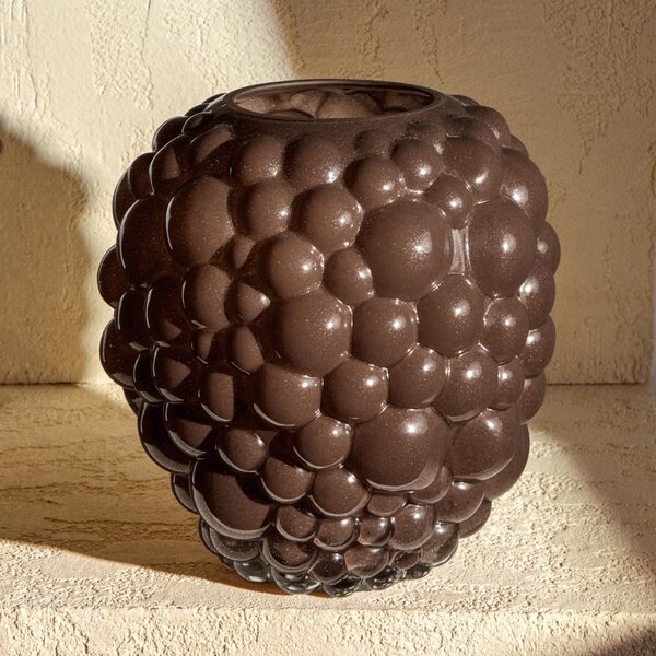 Kave Home Hnědá skleněná váza Mure 30 cm