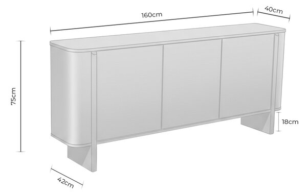 -25 % Dny MOMENTI– Somcasa Komoda Sydney 160 x 42 cm s dubovým dekorem